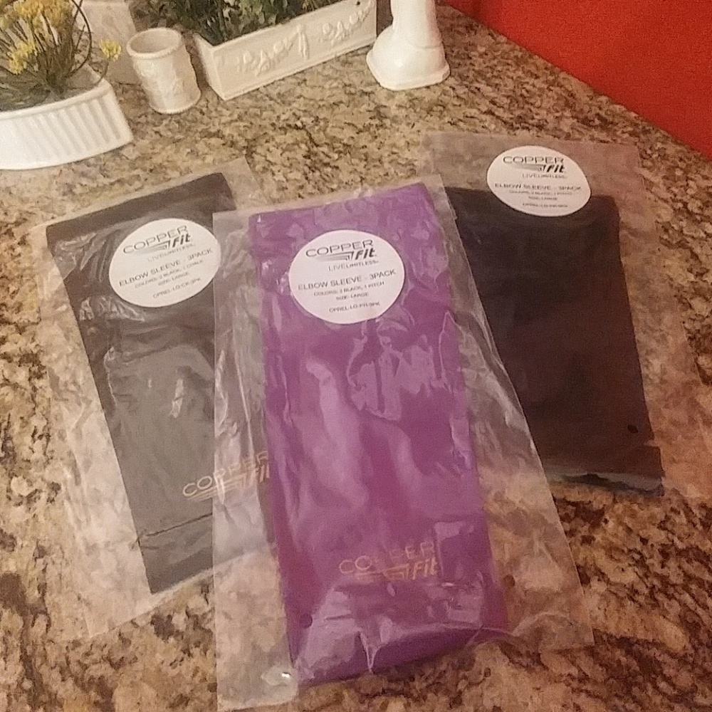 Copper Fit 3 Pack Elbow Sleeves LARGE